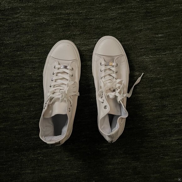 The Kooples White High-Top Sneakers in smooth leather - Picture 4 of 9